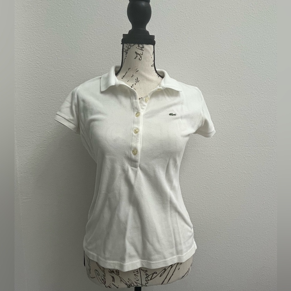 Lacoste Women's White Button Down Shirt